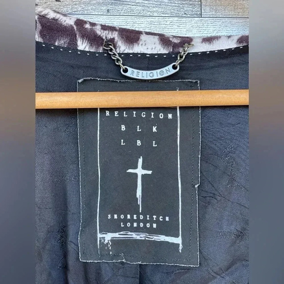 Religion Skinny Blazer With Leopard Lapel size medium - Picture 11 of 17